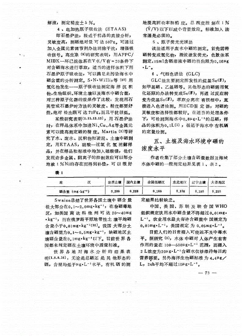 富硒大米中硒形态分析