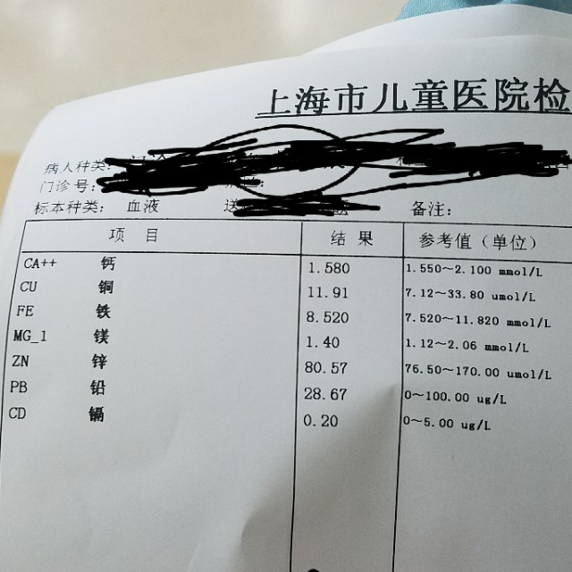 微量元素五项是查什么