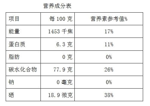 富硒大米的热量